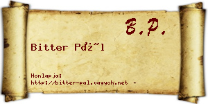 Bitter Pál névjegykártya